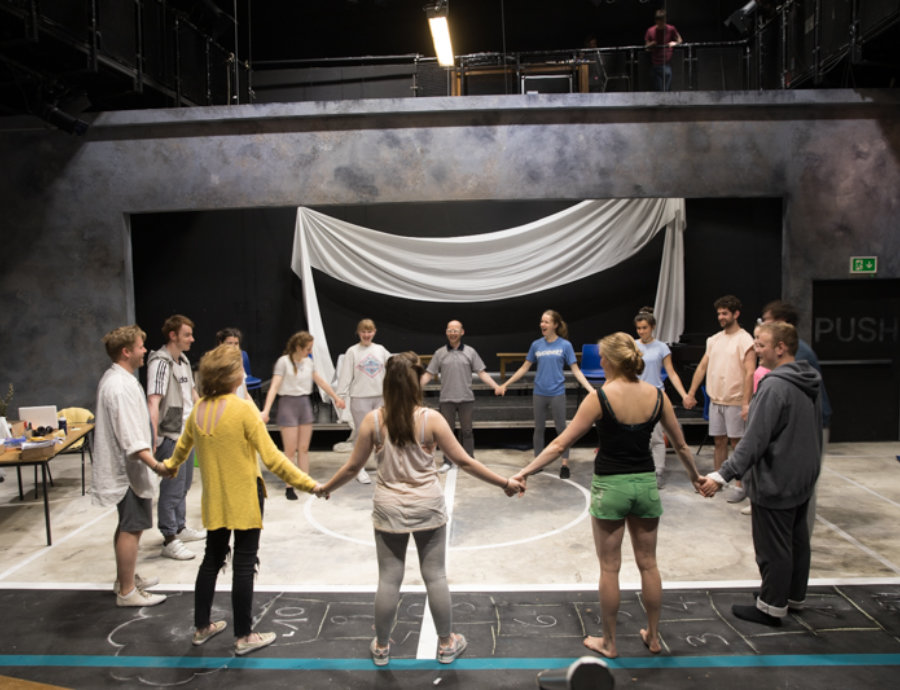 Actor studying script